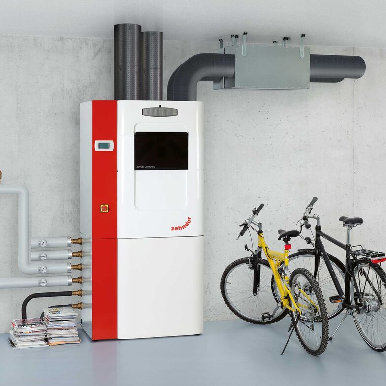 Sole-Wasser-Wärmepumpe und Lüftungsgerät ComfoBox Q» von Zehnder Group Schweiz AG, www.zehnder-systems.ch