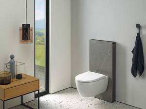 «Monolith» ist eine stilvolle Alternative zum herkömmlichen Aufputzspülkasten oder wenn es Zeit, Budget oder Bausubstanz nicht zulassen, den Spülkasten in die Wand zu integrieren. Geberit.