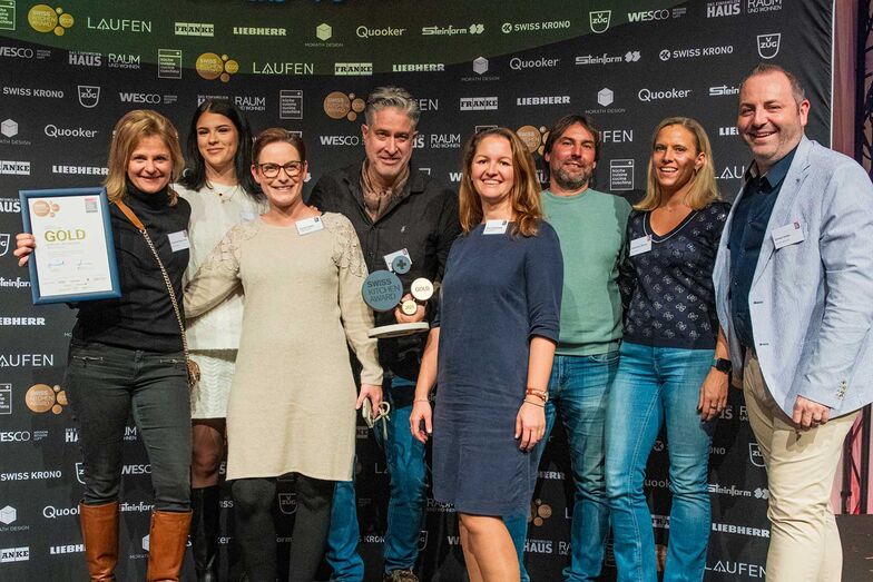 Preisübergabe an die f&f Küchen AG für die «Schönste Küche», Gold, Publikumsabstimmung.